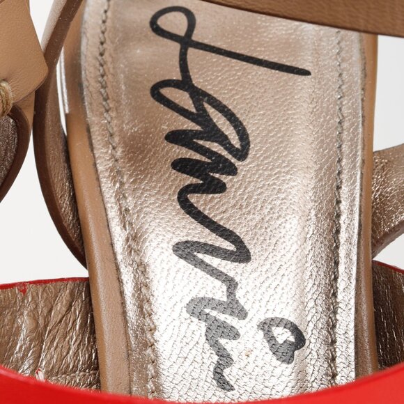 Lanvin Bi-Color Coral Strappy Heeled Sandals - Picture 10 of 10